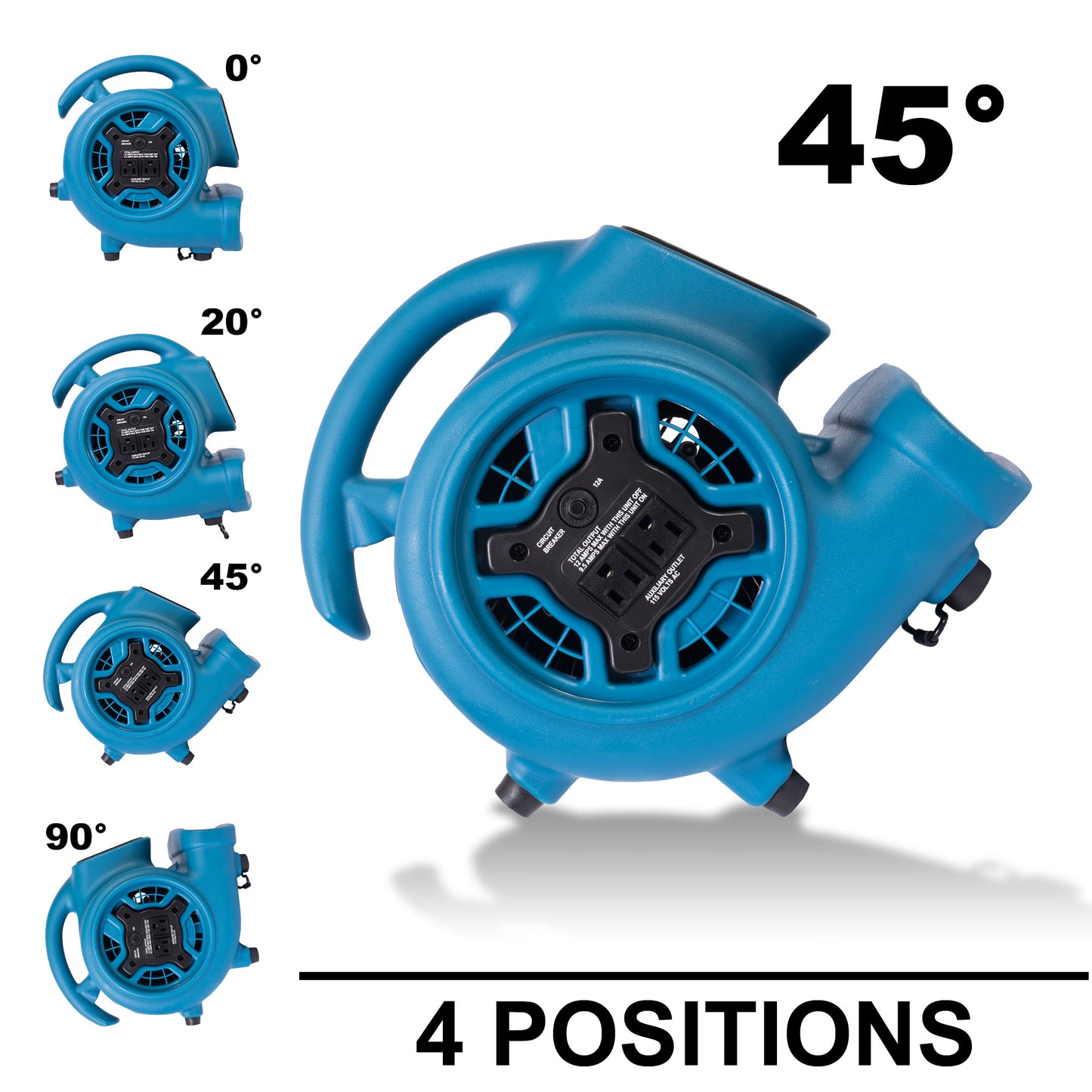 XPOWER P-230AT Mini Air Mover (1/4 HP) - 925 CFM