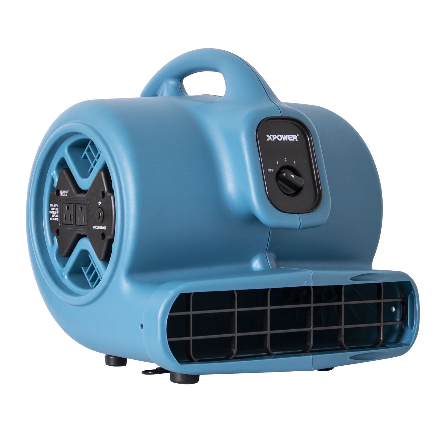 XPOWER P-600A Air Mover with GFCI Daisy Chain (1/3 HP) - 2600 CFM Polypropylene Plastic