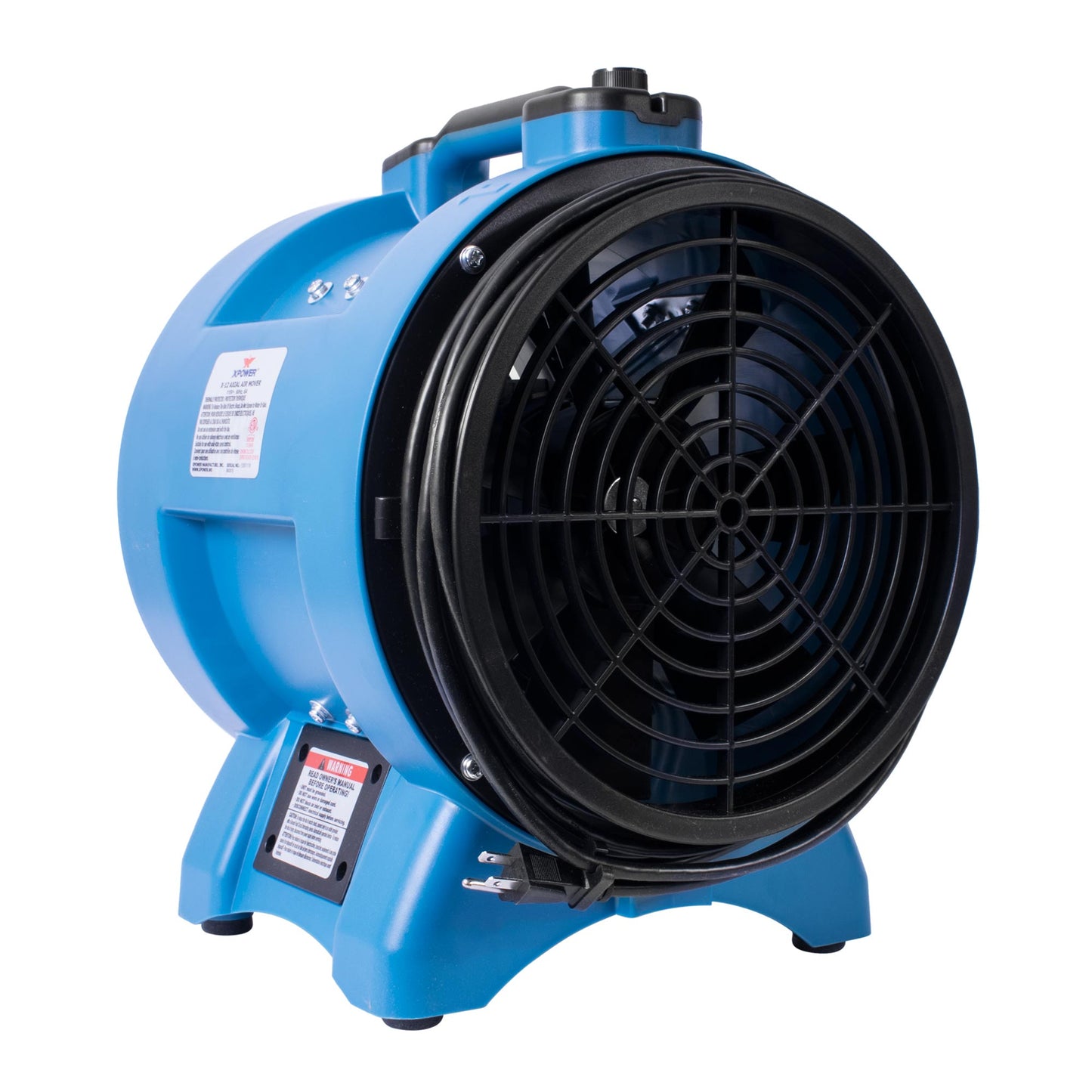 XPOWER X-12 Industrial Confined Space Fan (1/2 HP) - 2600 CFM