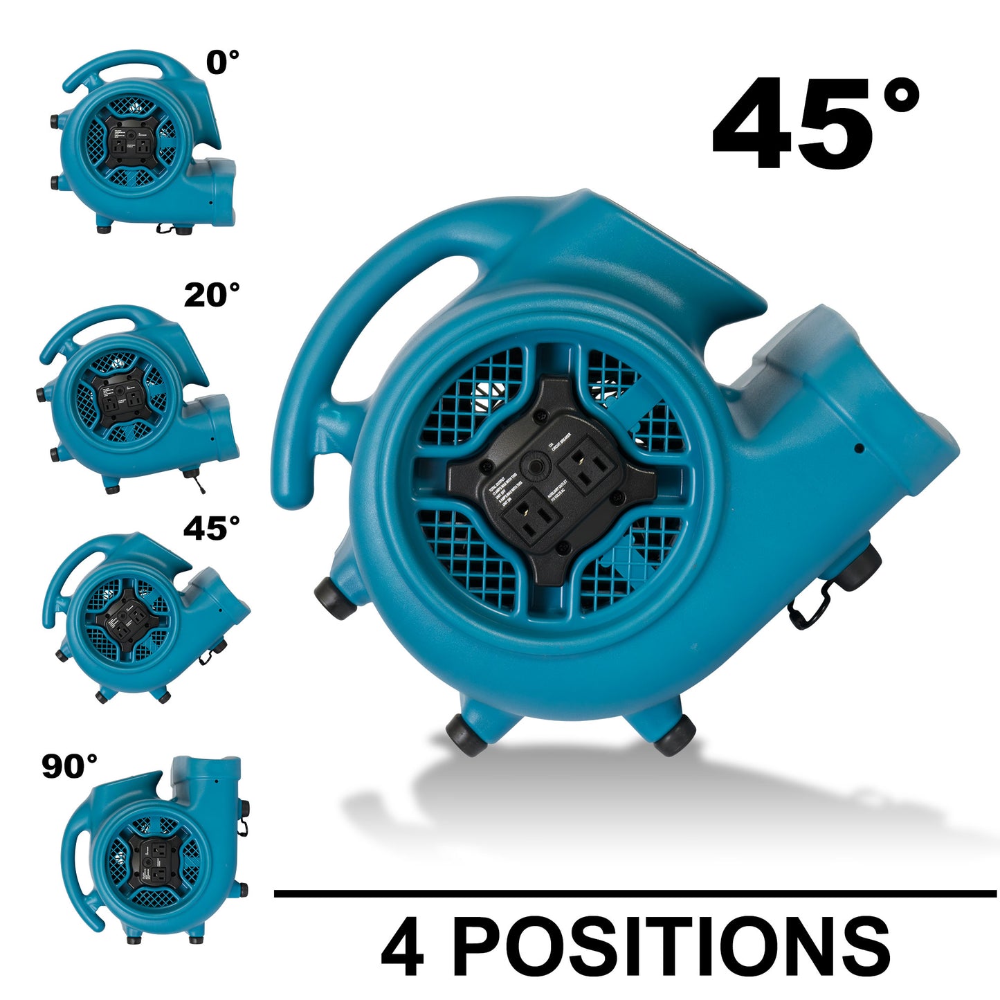 XPOWER X-400A Industrial Air Mover with Daisy Chain (1/4 HP) - 1600 CFM