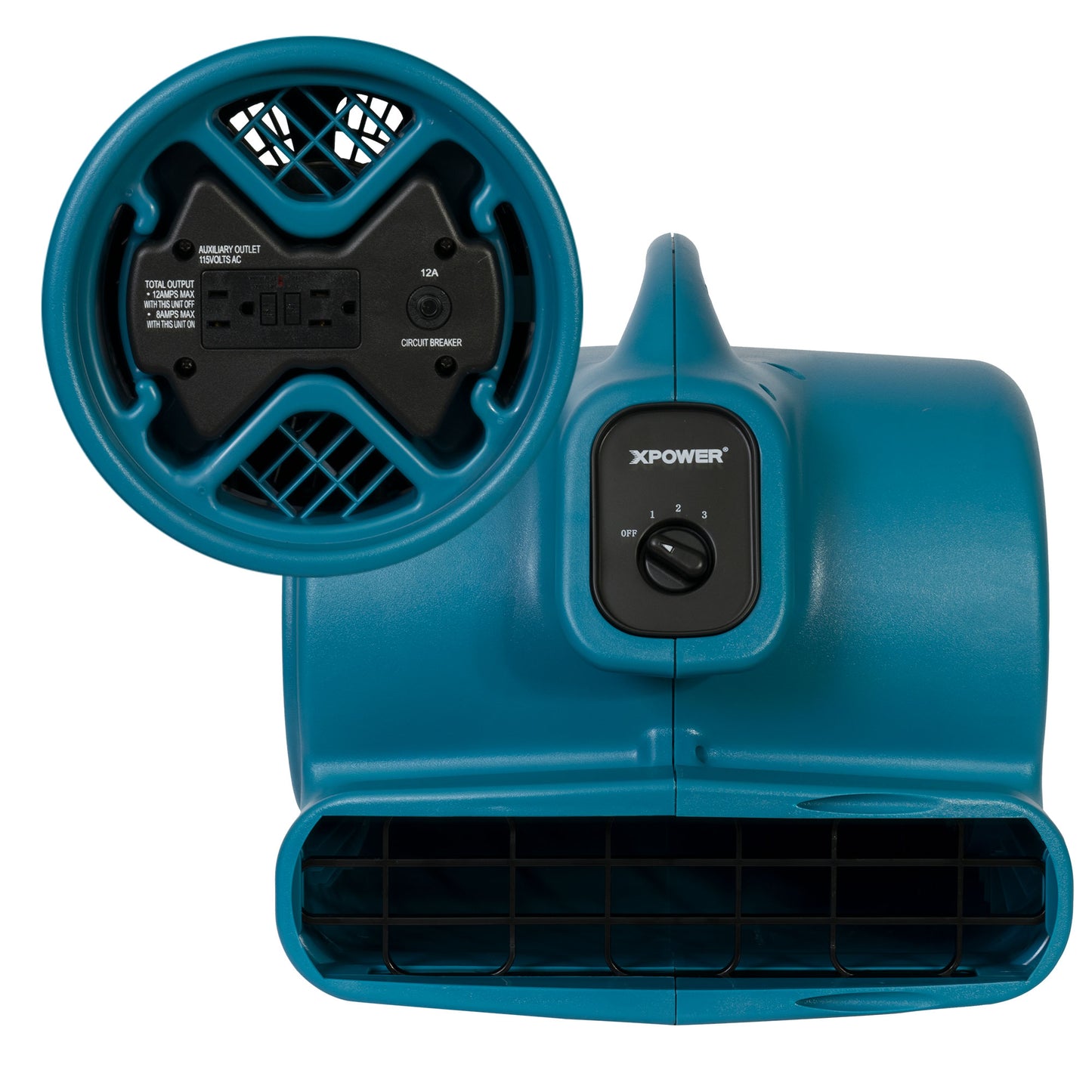 XPOWER X-600A Air Mover with GFCI Daisy Chain (1/3 HP) - 2400 CFM ABS Plastic