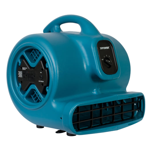 XPOWER X-600A Air Mover with GFCI Daisy Chain (1/3 HP) - 2400 CFM ABS Plastic